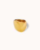 Waterproof Organic Square Ring in Gold