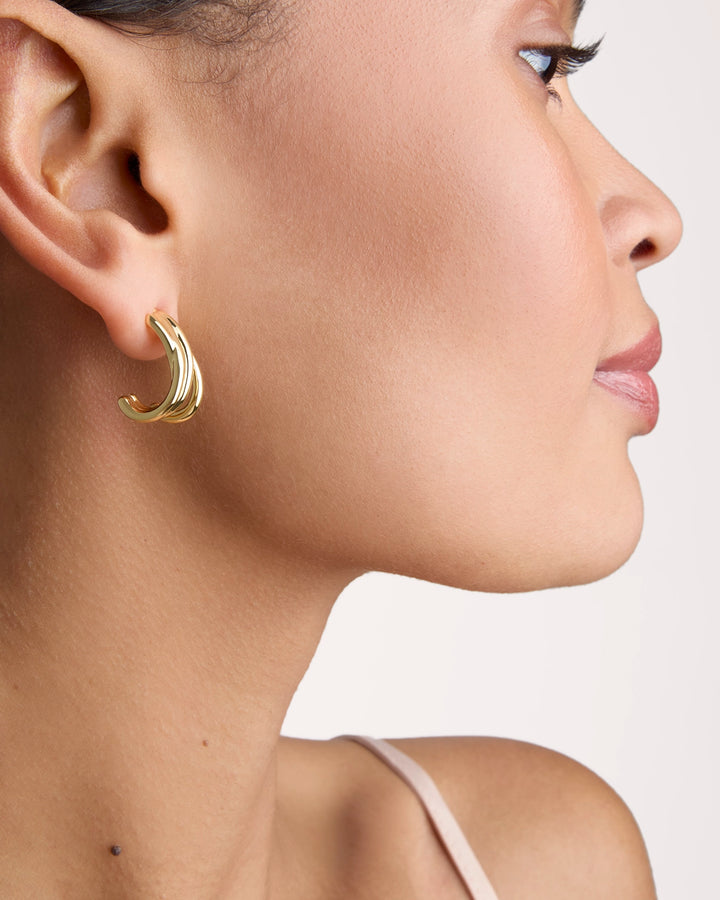 Illusion Hoop Earrings in Gold