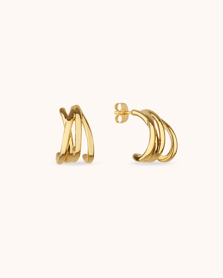 Illusion Hoop Earrings in Gold