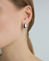Wavy Edge Hoops in Silver