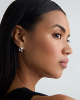 Chubby Double Layer Hoops in Silver