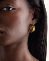 Chunky Twist Hoops in Gold