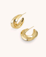 Chunky Twist Hoops in Gold