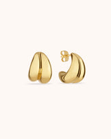 Chubby Double C-Hoop Earrings in Gold