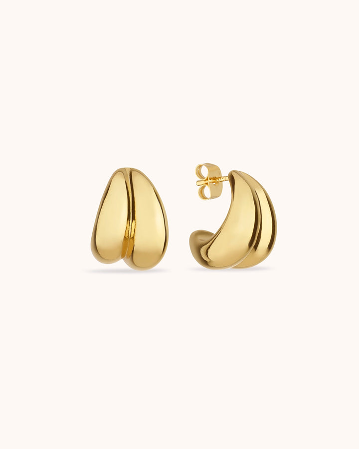 Chubby Double C-Hoop Earrings in Gold