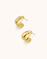 Chubby Double C-Hoop Earrings in Gold
