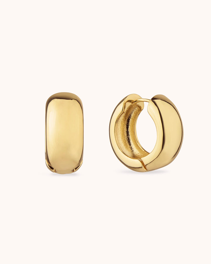 Smooth Chunky Hoops in Gold