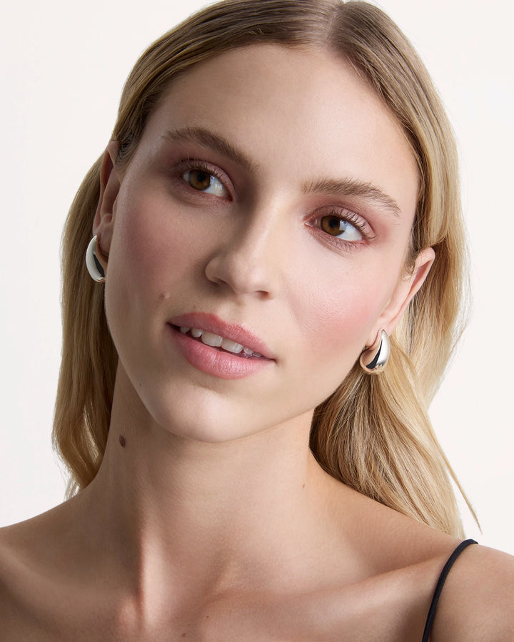 Teardrop Stud Earrings in Silver
