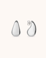 Teardrop Stud Earrings in Silver