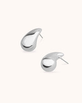 Teardrop Stud Earrings in Silver