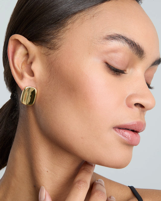 Rectangular Studs in Gold