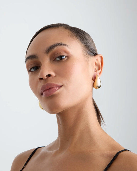 Teardrop Stud Earrings in Gold