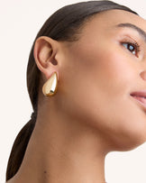 Teardrop Stud Earrings in Gold