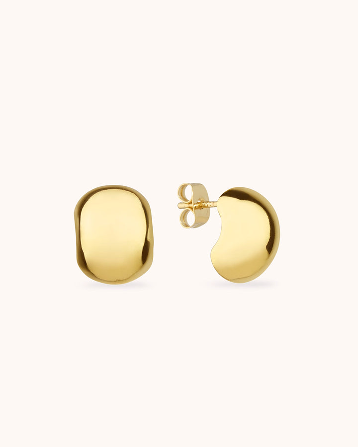 Clean Chubby Hoop Studs in Gold