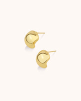 Clean Chubby Hoop Studs in Gold