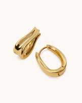 Molten Huggie Earrings in Gold