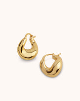 Chunky Twisted Hoops in Gold