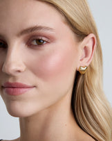 Puff Heart Stud Earrings in Gold