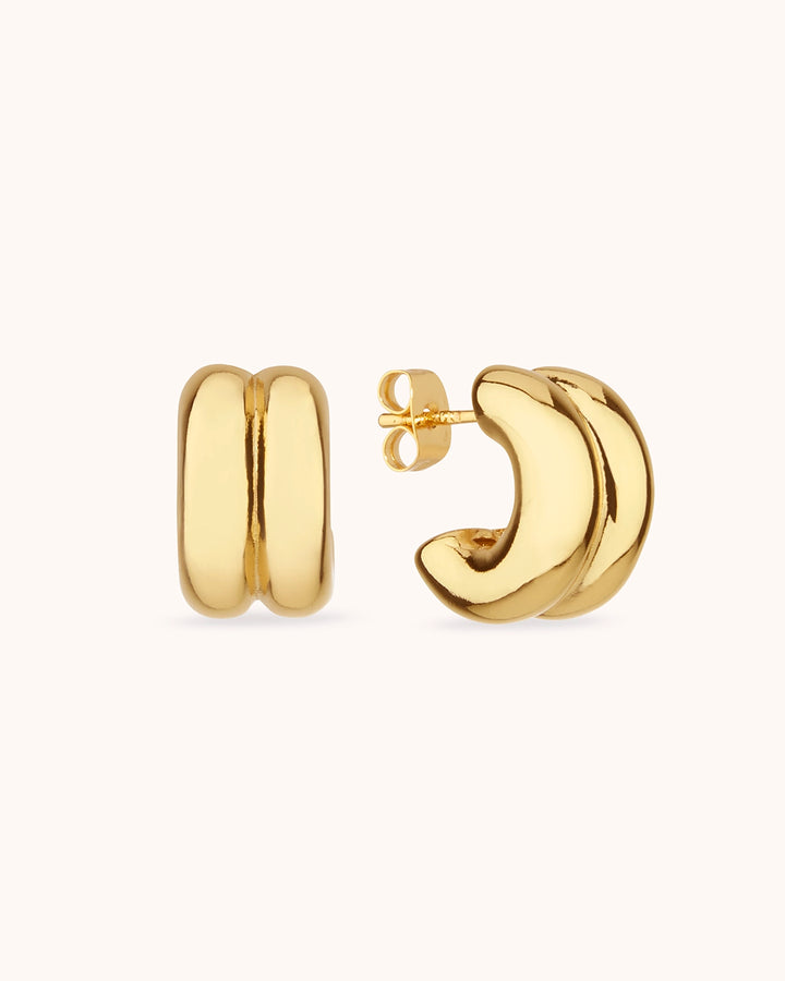 Chunky Double Hoops in Gold