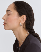 Open Double Hoop Earrings in Silver
