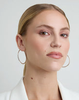 Thin Large Hoop Earrings in Silver