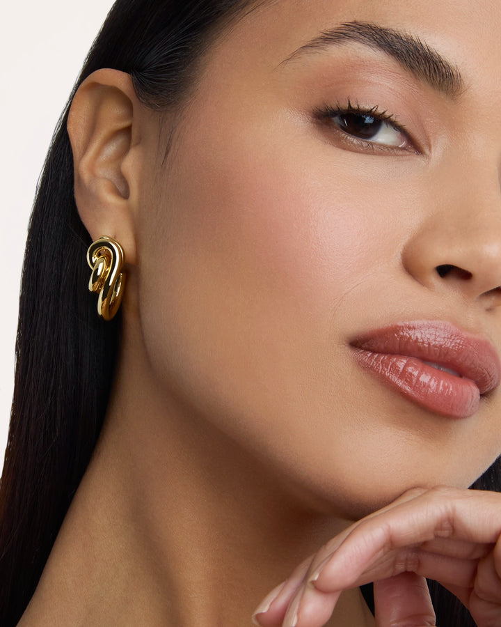 Knot Stud Earrings in Gold