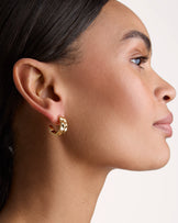 Tiny Molten Hoop Earrings in Gold