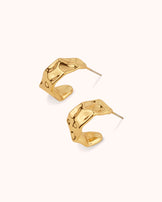 Tiny Molten Hoop Earrings in Gold