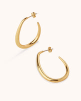 Oval Hoop Earrings in Gold