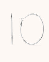 Large Hoop Earrings in Silver