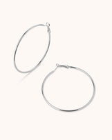 Large Hoop Earrings in Silver