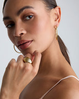 Thin Large Hoop Earrings in Gold