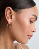 Large Thick Hoop Earrings in Gold