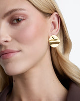Molten Disc Statement Studs in Gold