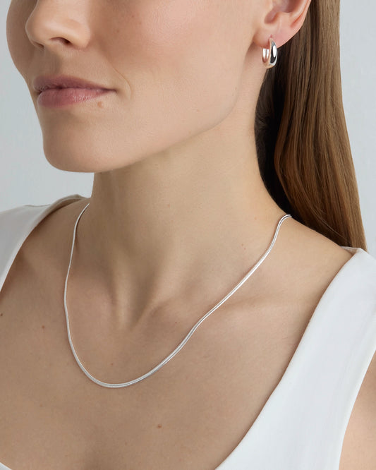 Snake Chain Necklace in Silver