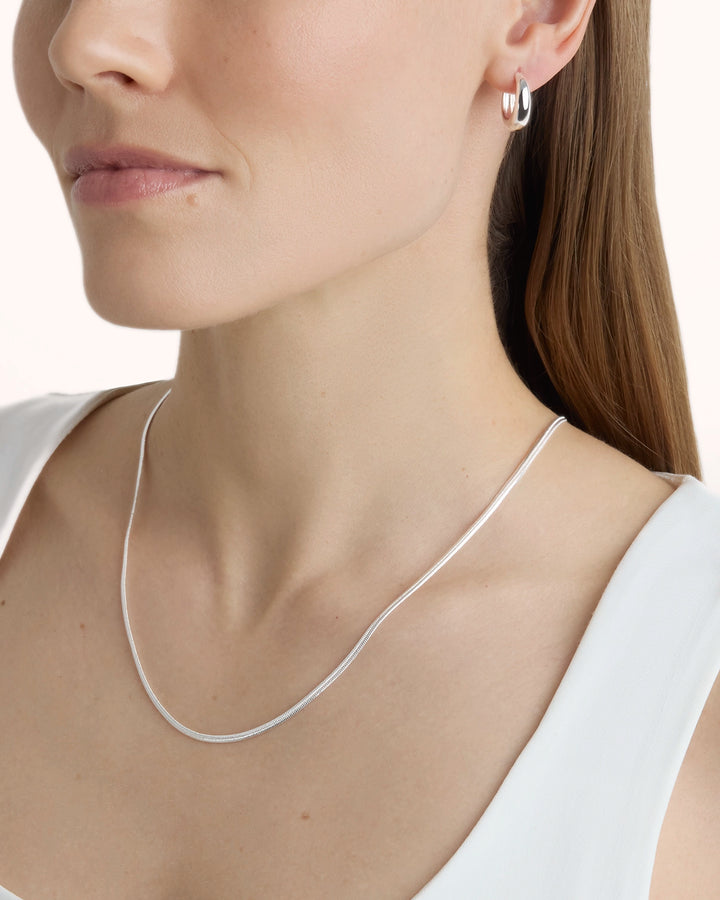 Snake Chain Necklace in Silver