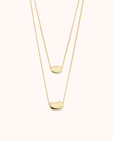 Double Pebble Necklace in Gold