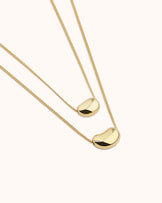Double Pebble Necklace in Gold