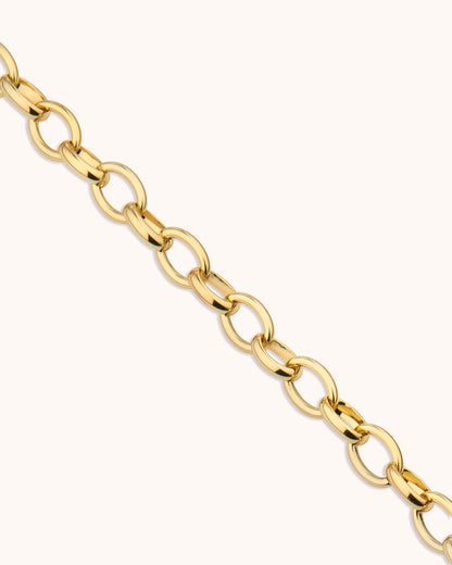 Oval Link Necklace in Gold