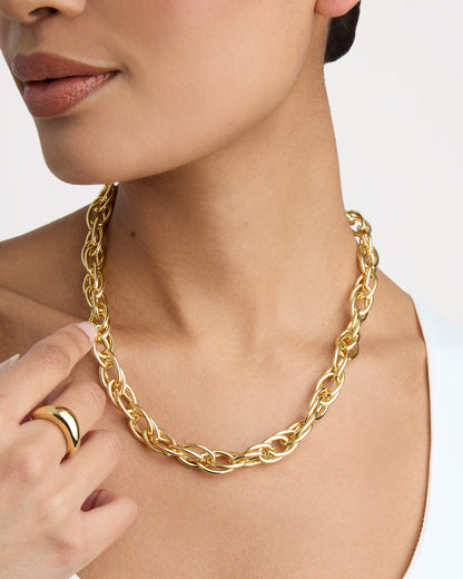 Chunky Link Necklace in Gold