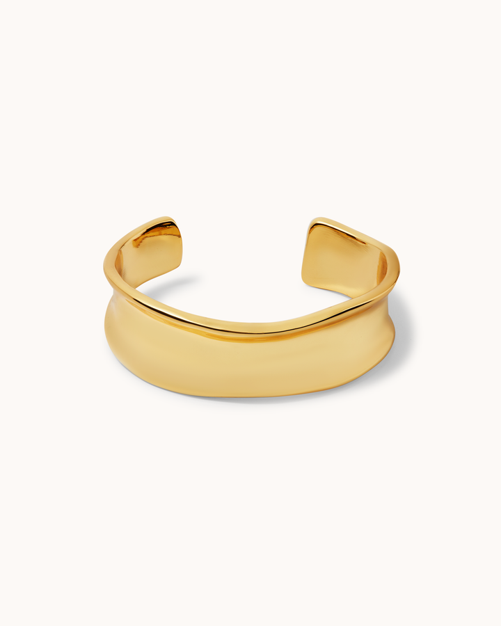 Thick Cuff Bracelet in Gold