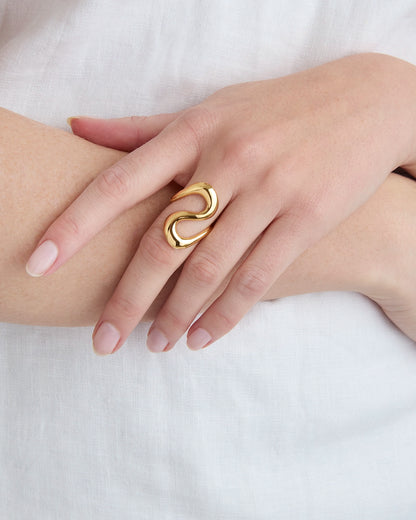Oval Wrap Ring in Gold