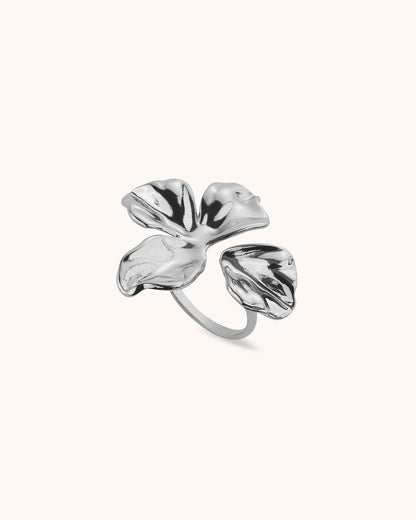 Large Petal Ring in Silver