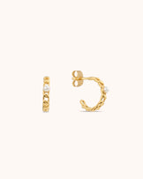 Waterproof Small Edged Hoop in Gold