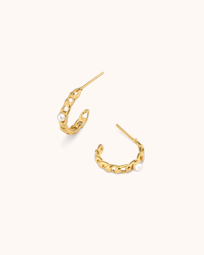 Waterproof Small Edged Hoop in Gold