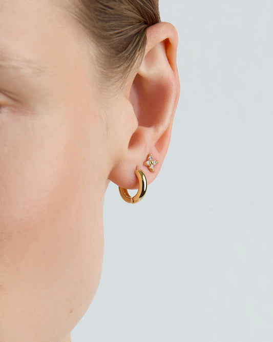 Studs and Small Hoops Set in Gold
