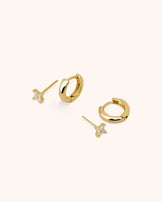 Studs and Small Hoops Set in Gold