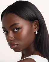 Double Bar Stud Earrings in Silver