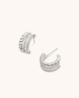 Double Bar Stud Earrings in Silver