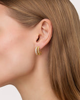 Double Stud Earrings in Gold